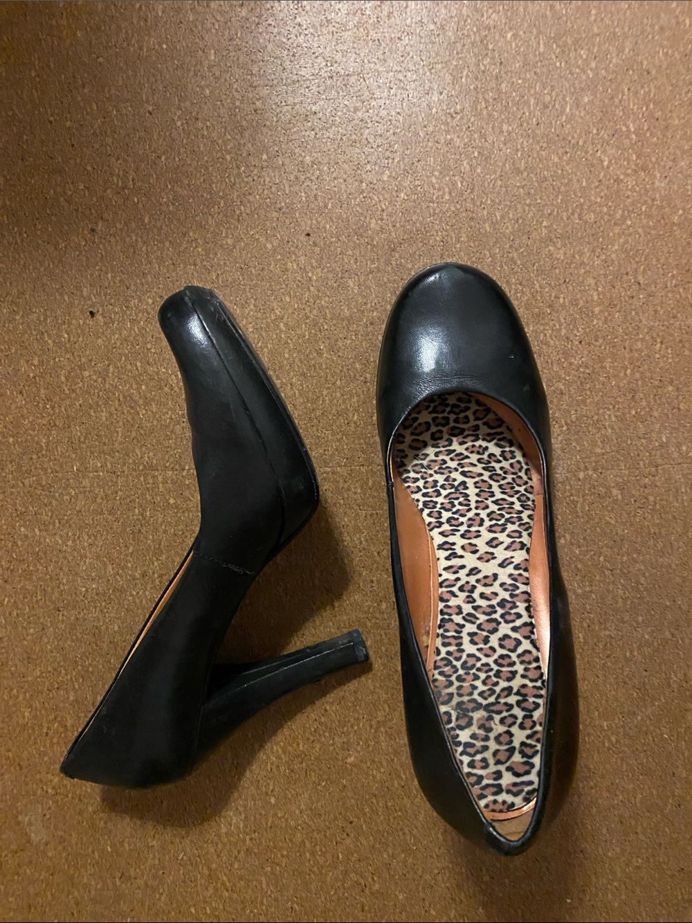 Classic Black Women's Pump with Leopard Insole